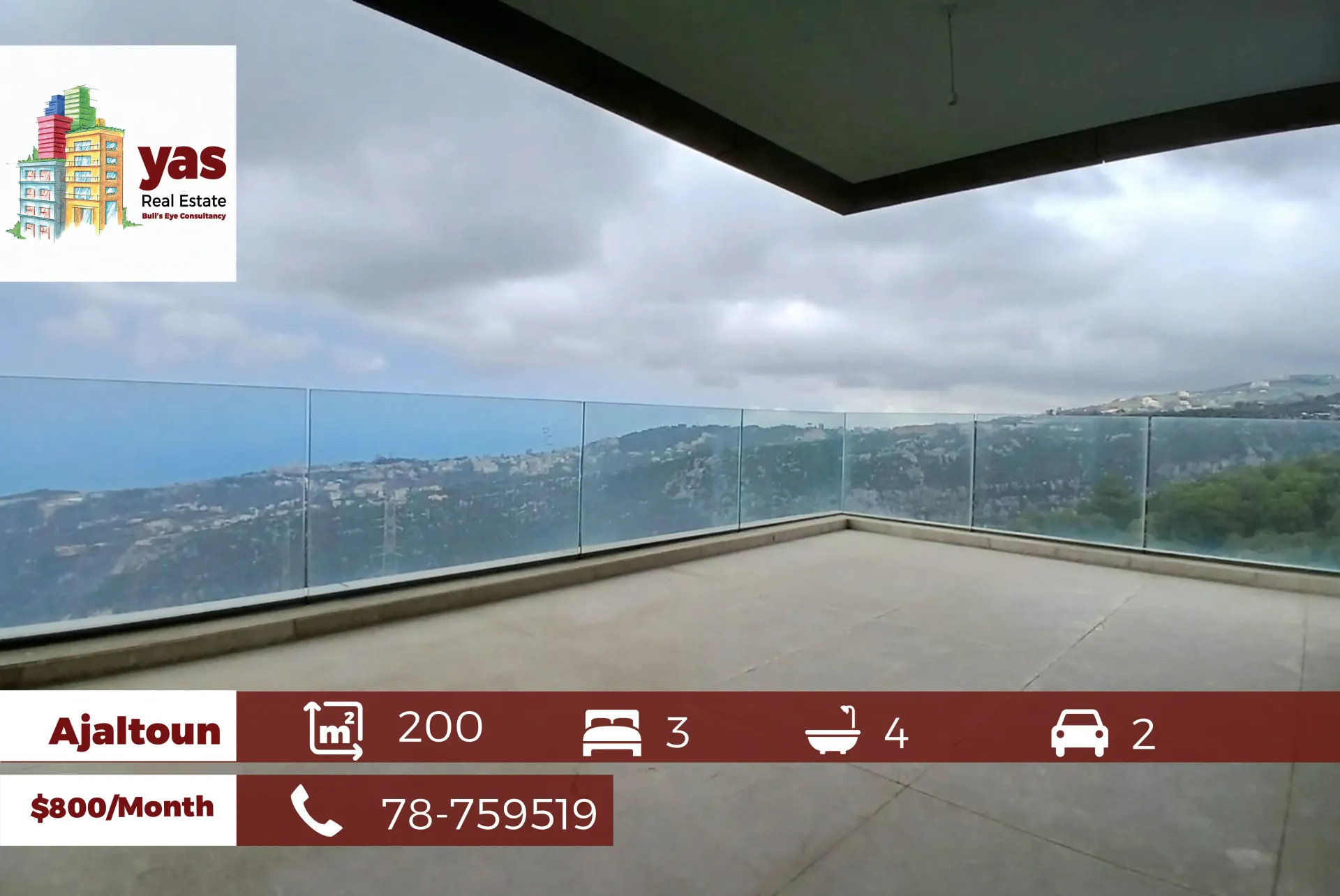 Apartment for Rent in Ajaltoun