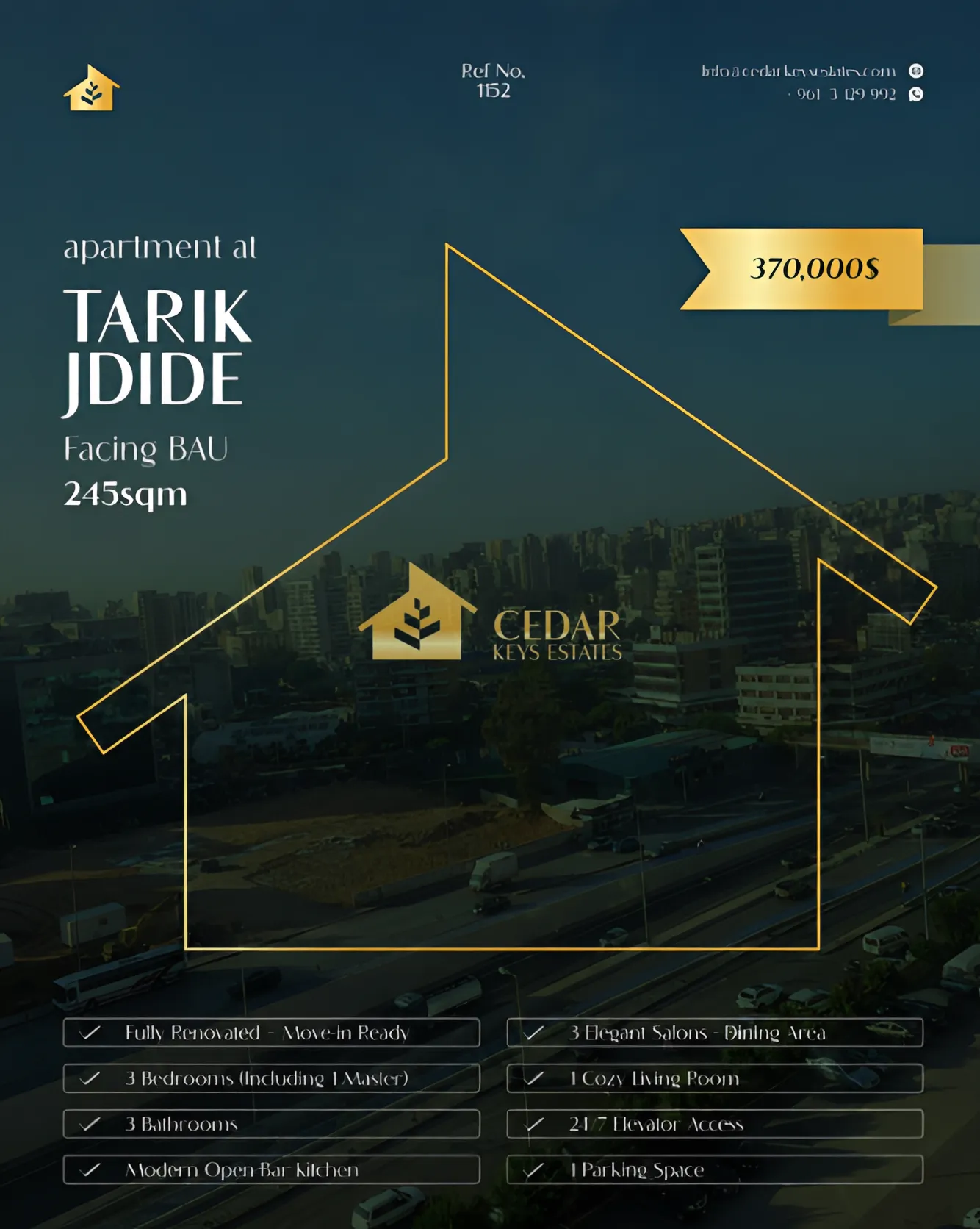 Apartment for Sale in Arab University, Bayrut, Lebanon - 3 bed, 3 bath