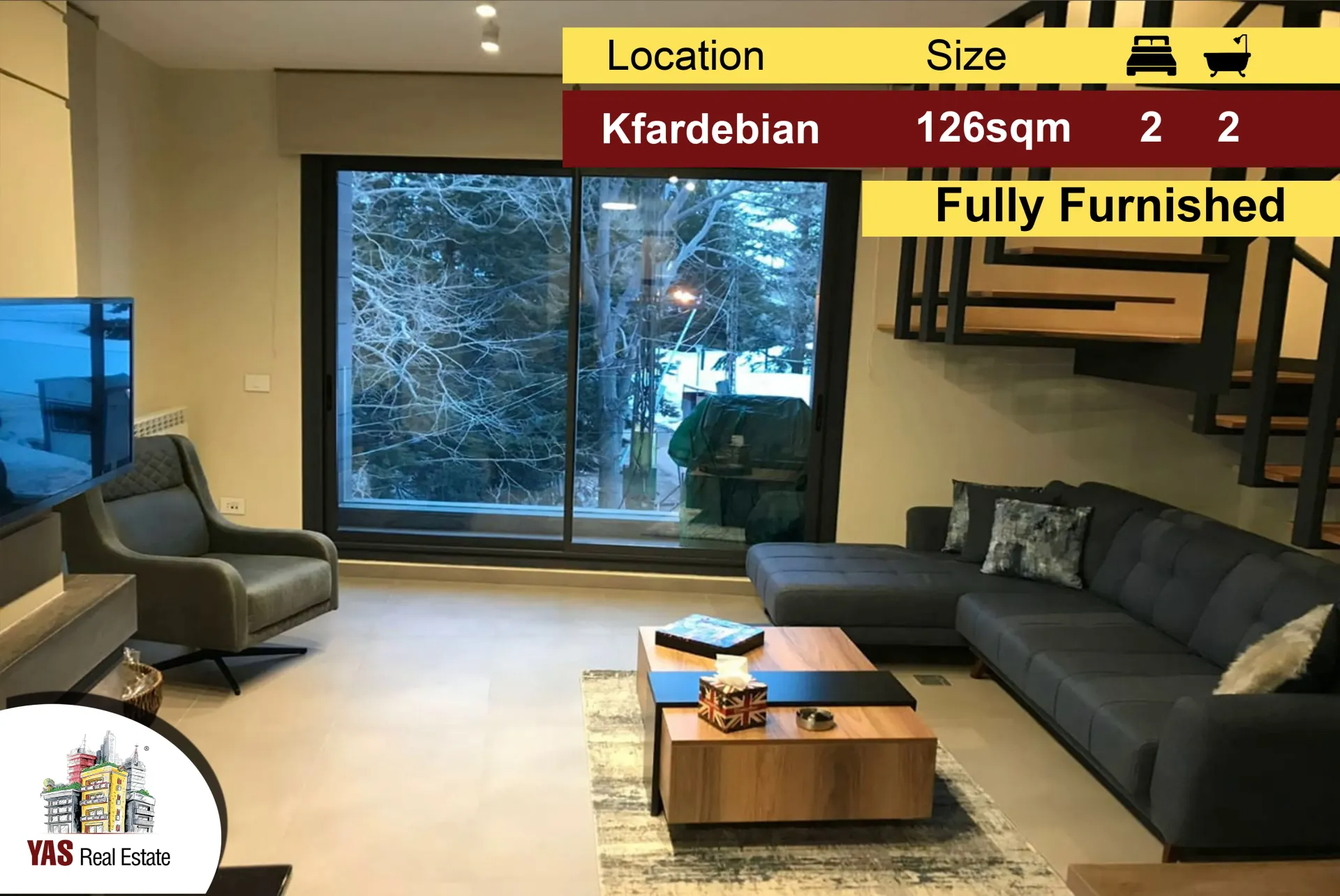 Duplex for Sale in Kfardebian - 2 bed, 2 bath