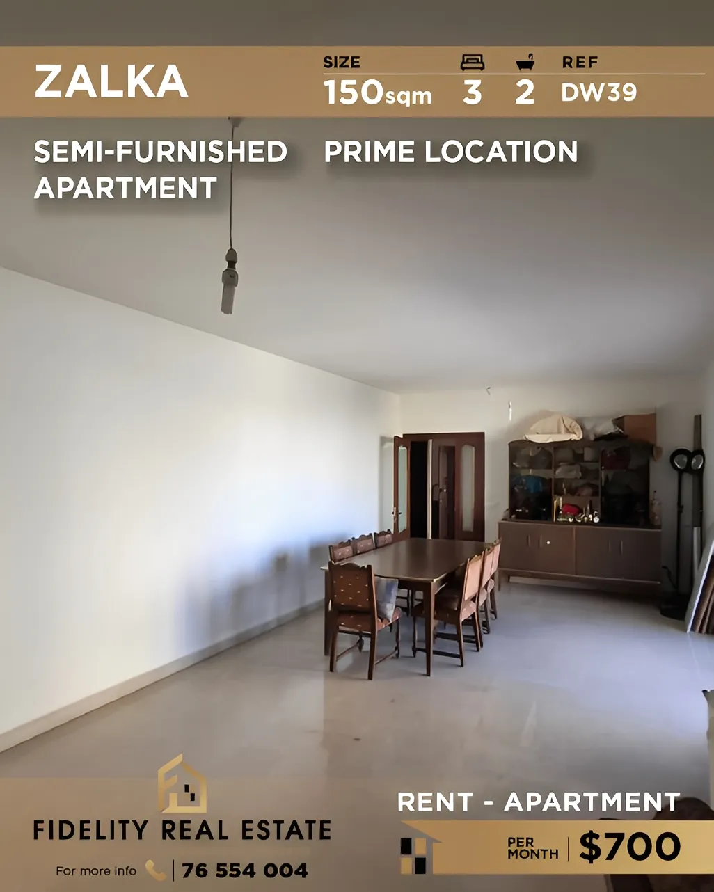 Apartment for Rent in Zalqa, Lebanon