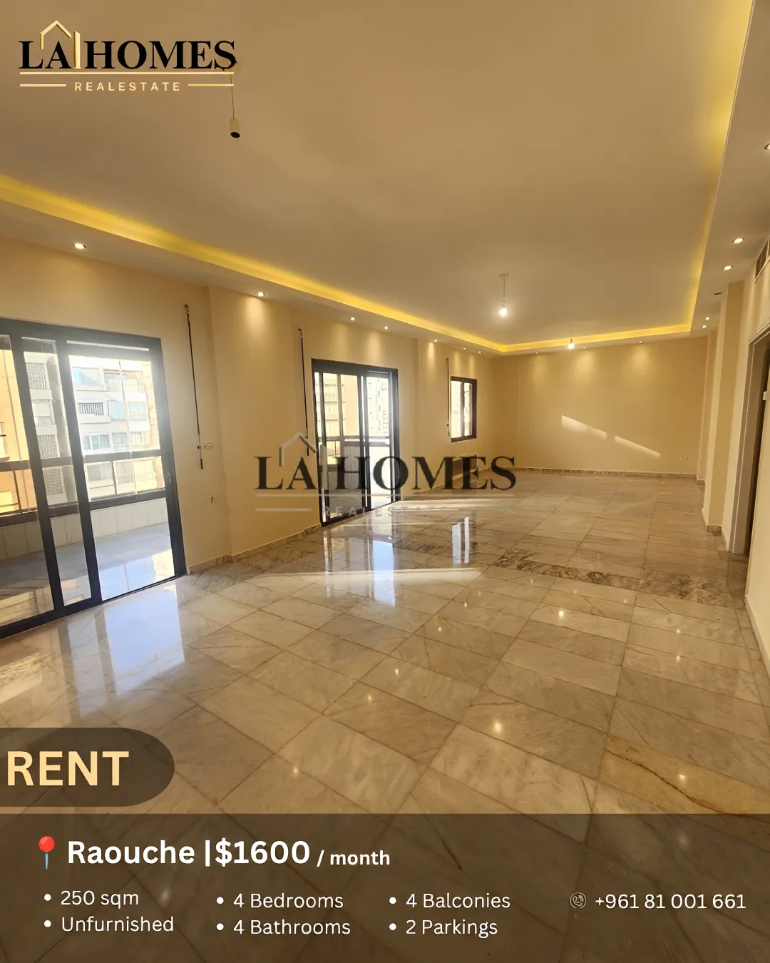 Apartment for rent in Raouche