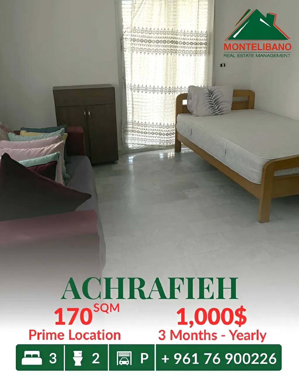 Apartment for rent in Achrafieh
