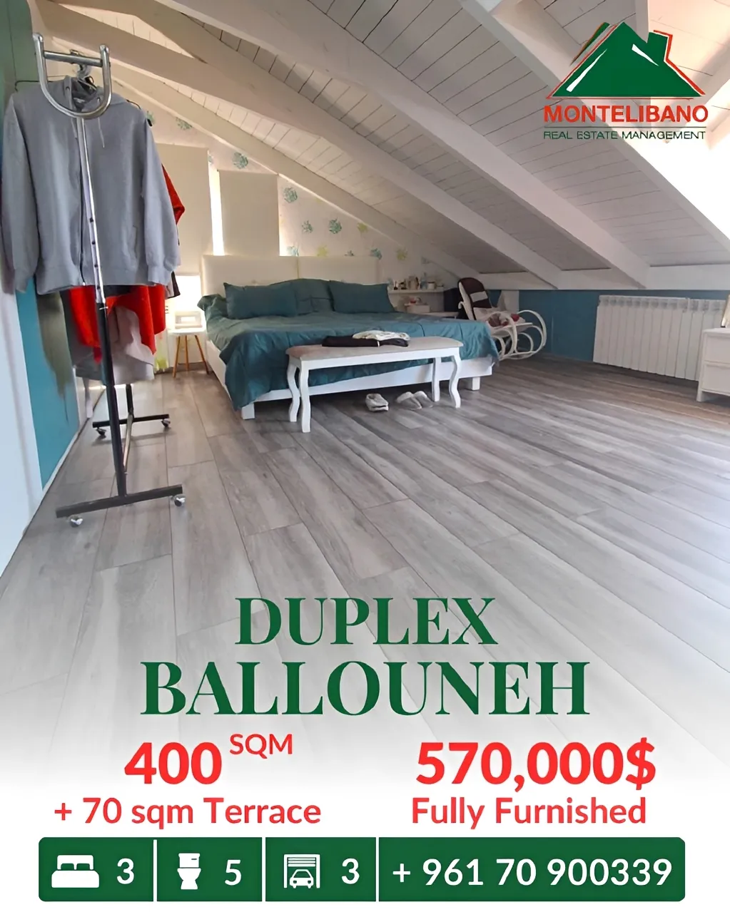 Duplex for sale in Ballouneh, Lebanon