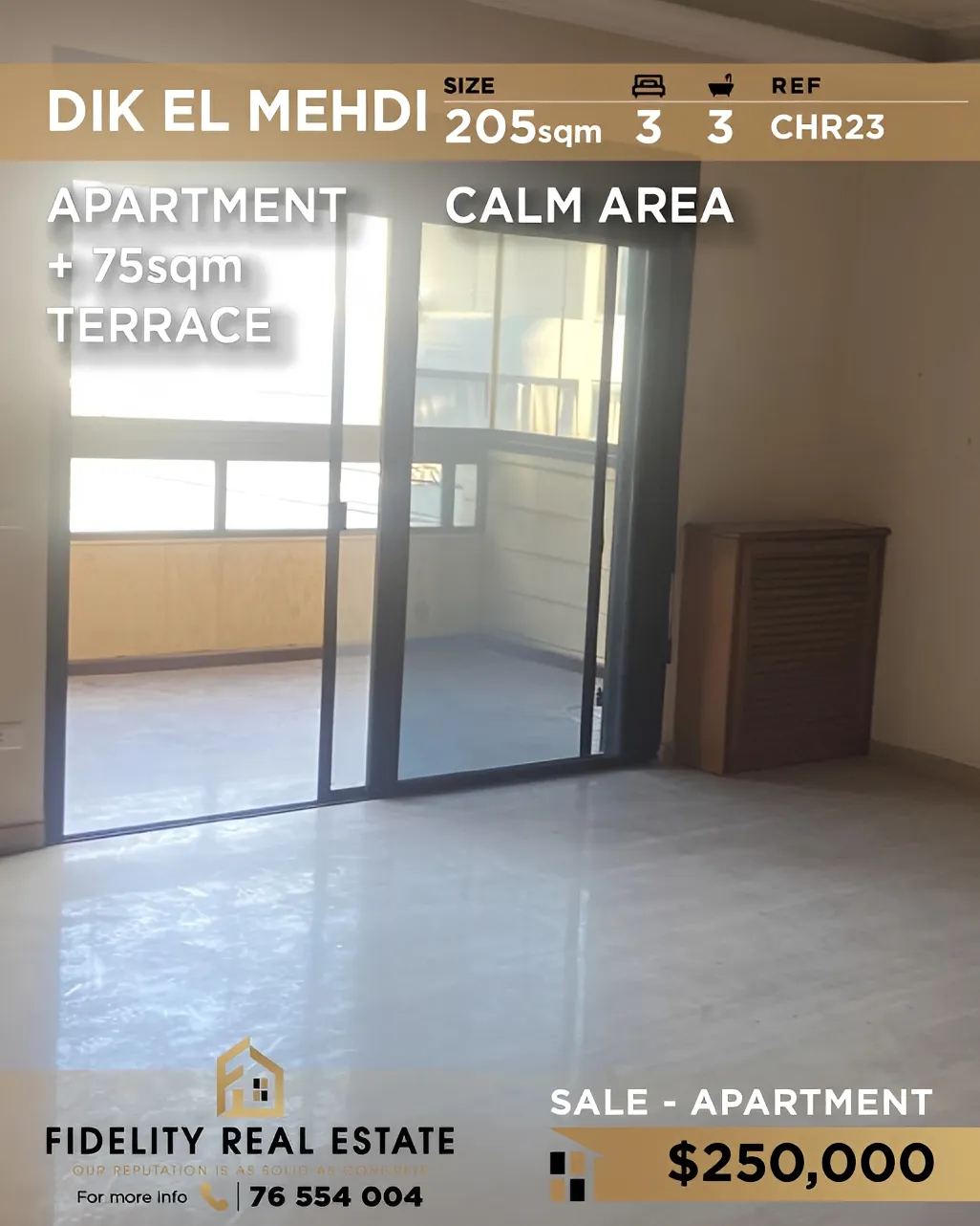 Apartment for sale in Dik El Mehdi, Lebanon - 3 bed, 3 bath