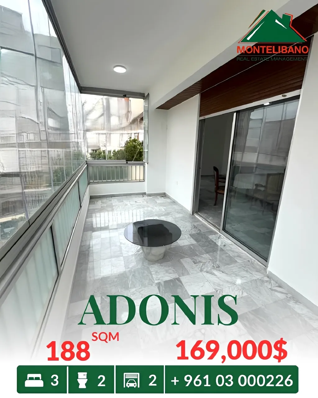 Apartment for sale in Adonis, Lebanon - 3 bed, 2 bath