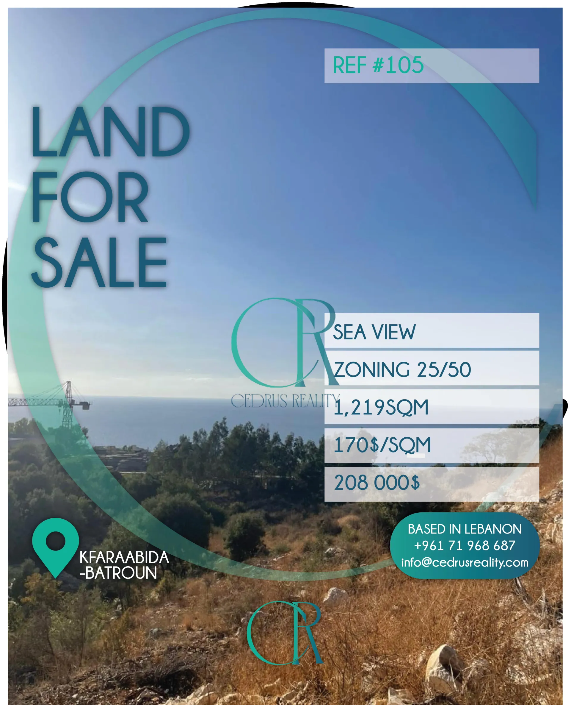 Residential Land for sale in Kfar Aabida, Lebanon