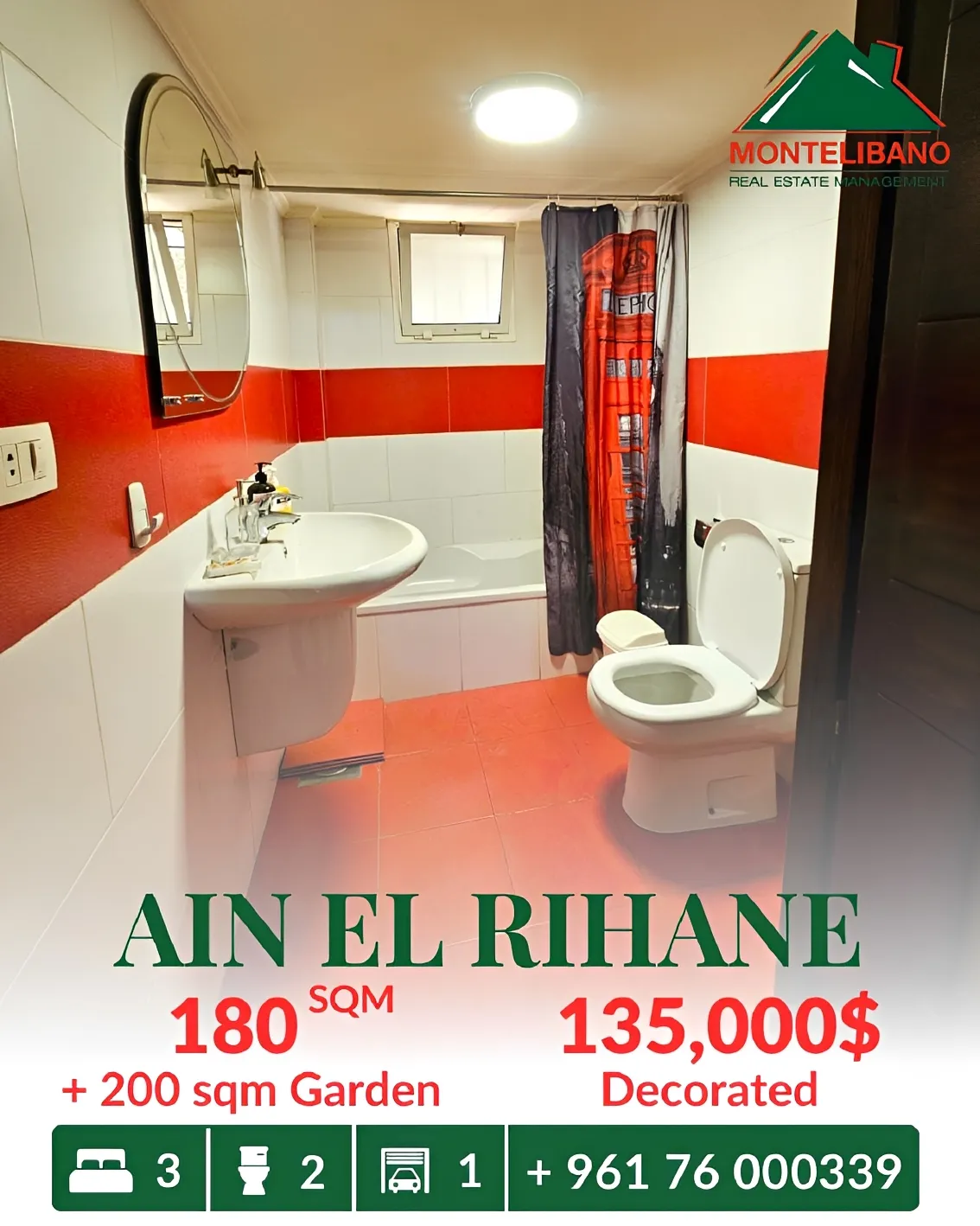 Apartment for sale in Ain El Rihaneh, Lebanon