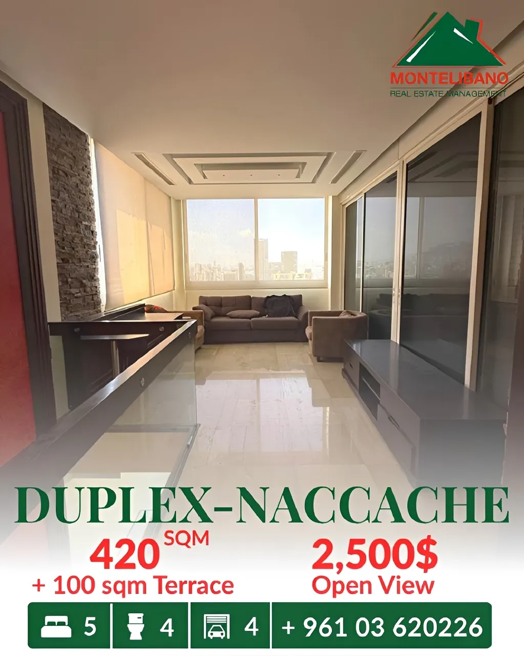 Duplex for rent in Naqqache, Lebanon