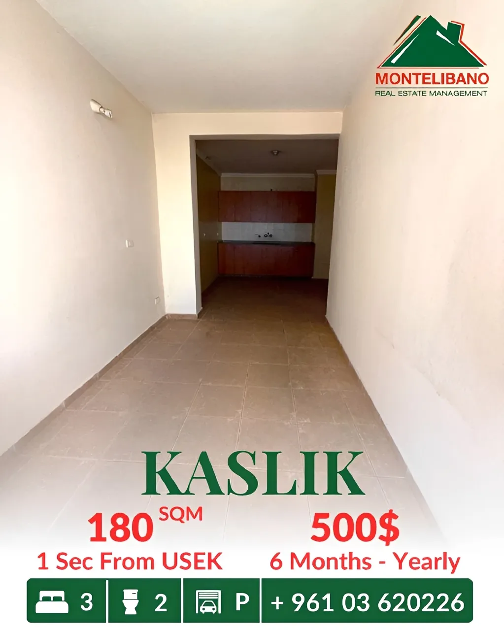 Apartment for rent in Kaslik, Lebanon - 3 bed, 2 bath