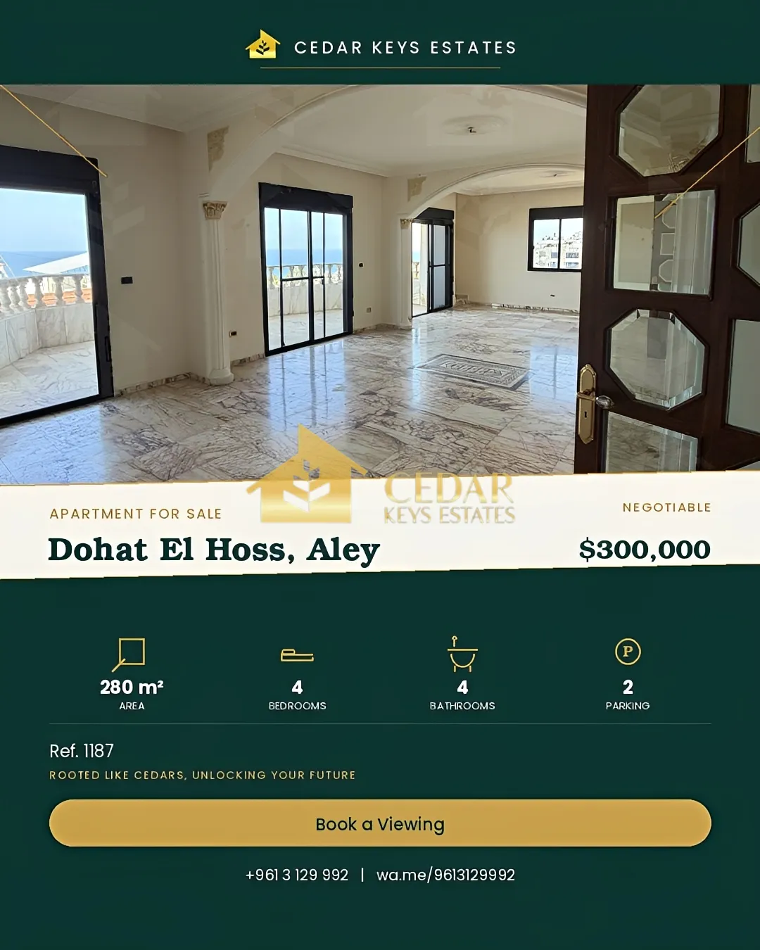 Apartment for sale in Dawhet el Hoss, Aley, Lebanon