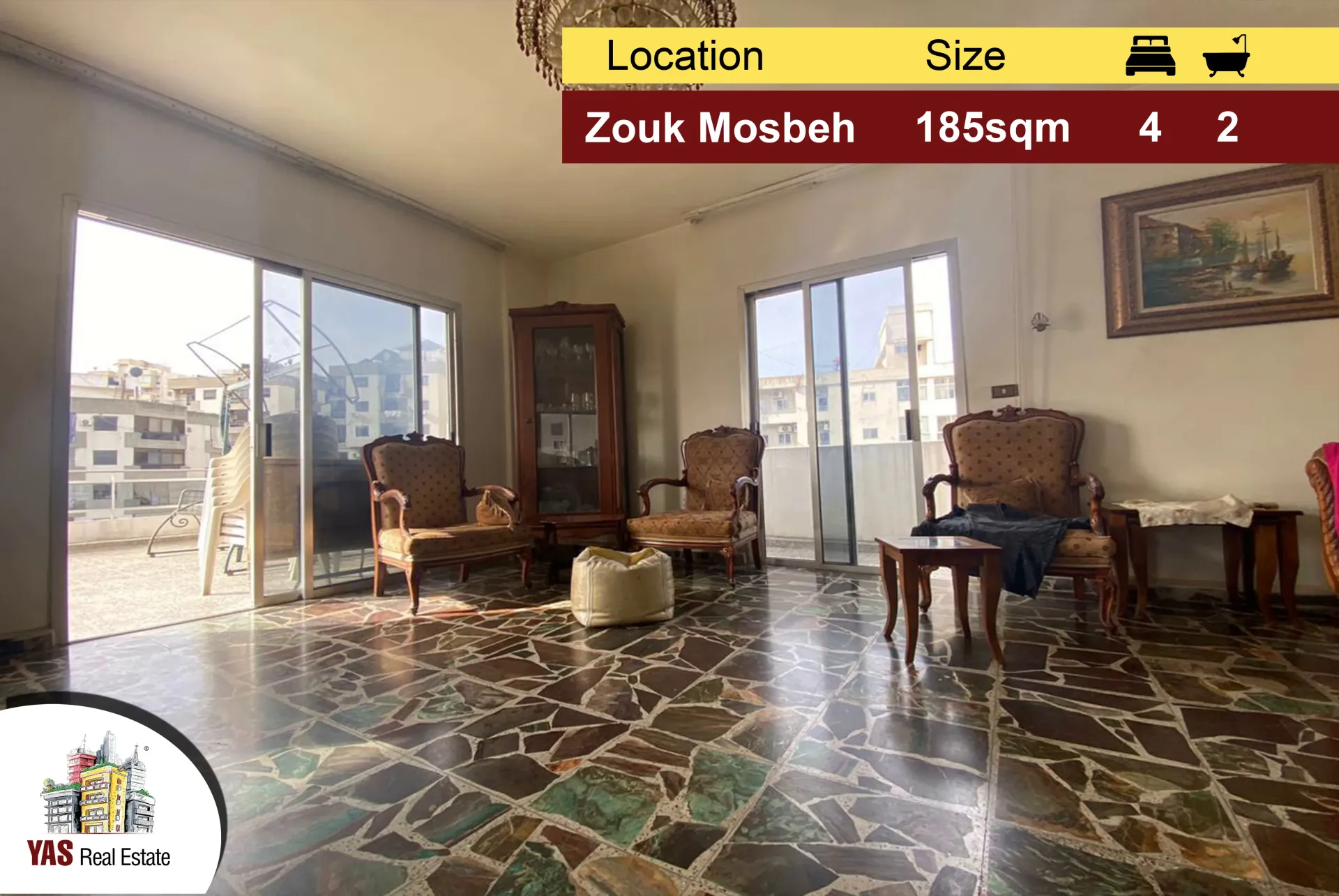 Apartment for Sale in Zouk Mosbeh - 4 bed, 2 bath