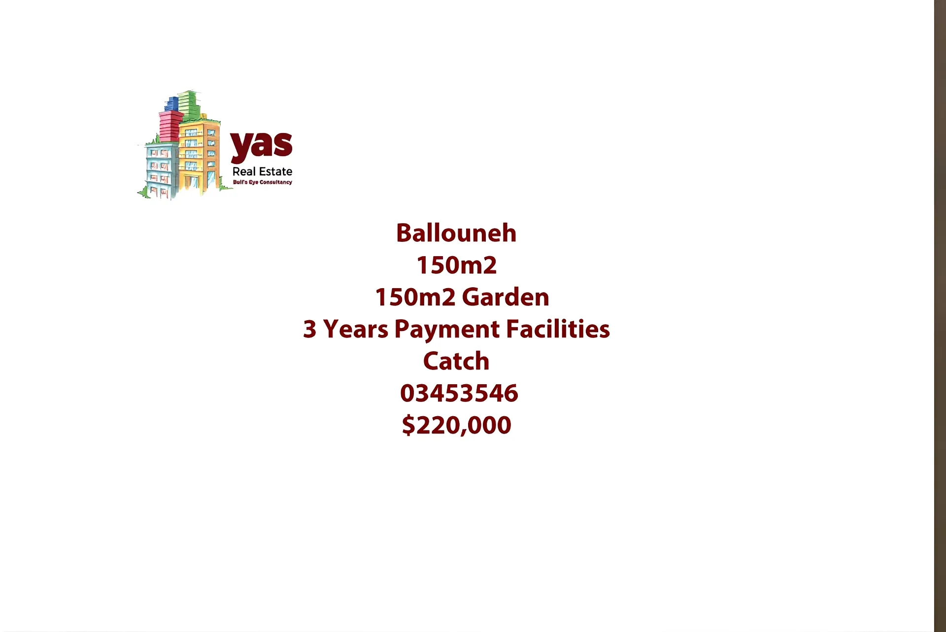 Apartment for Sale in Ballouneh - 3 bed, 4 bath