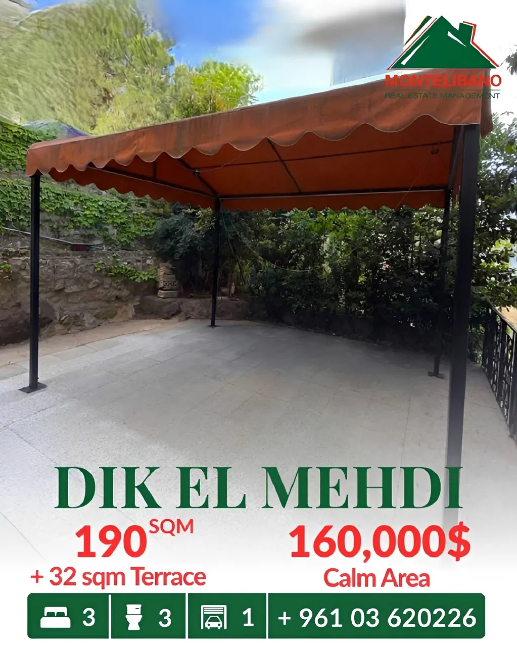 Apartment for sale in Dik El Mehdi, Lebanon - 3 bed, 3 bath