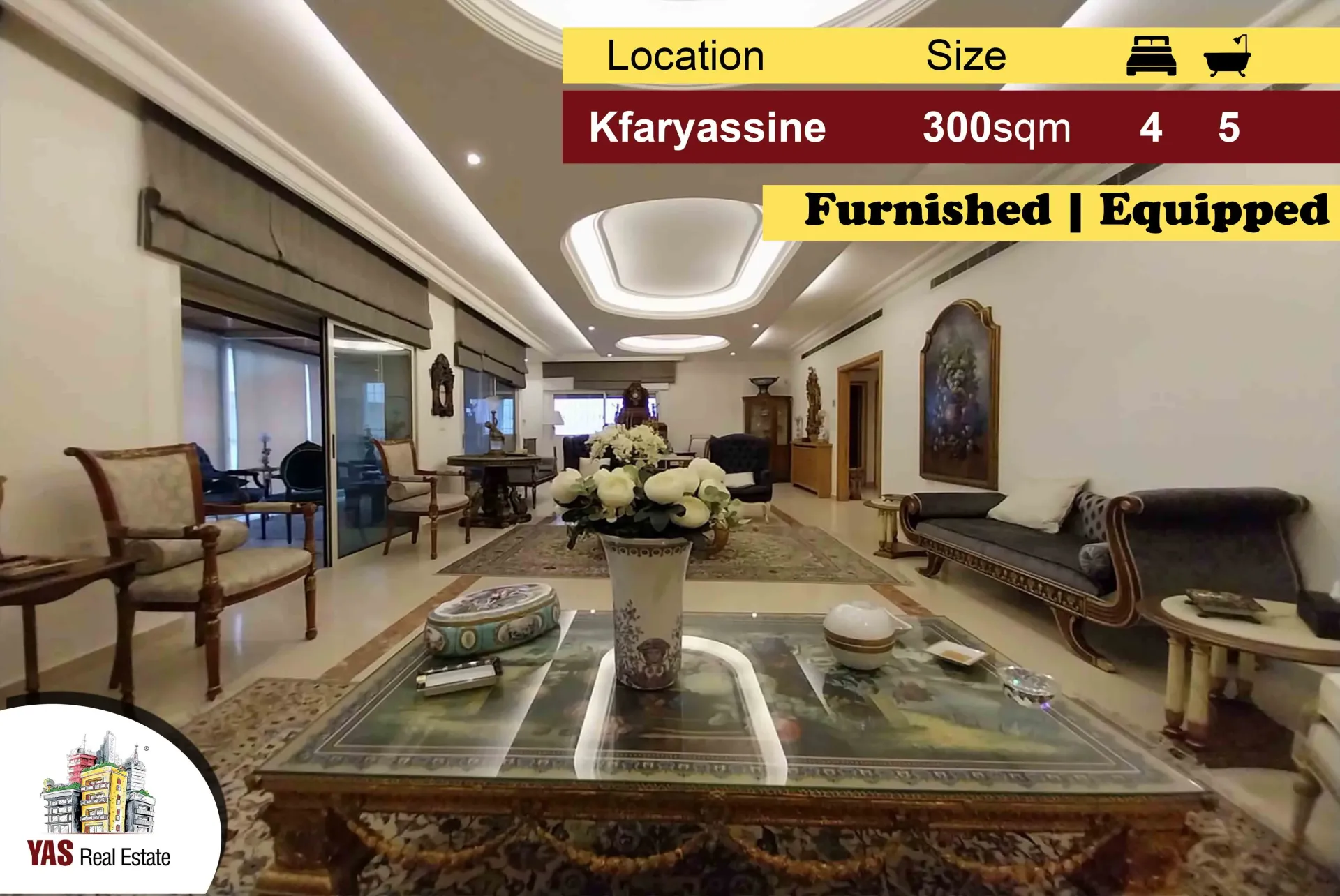 Apartment for Sale in Kfar Yassine - 4 bed, 5 bath