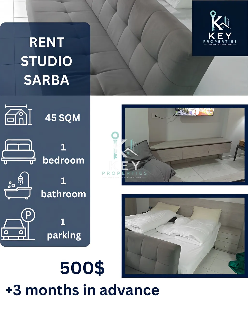 Studio for rent in Sarba, Lebanon - 1 bed, 1 bath