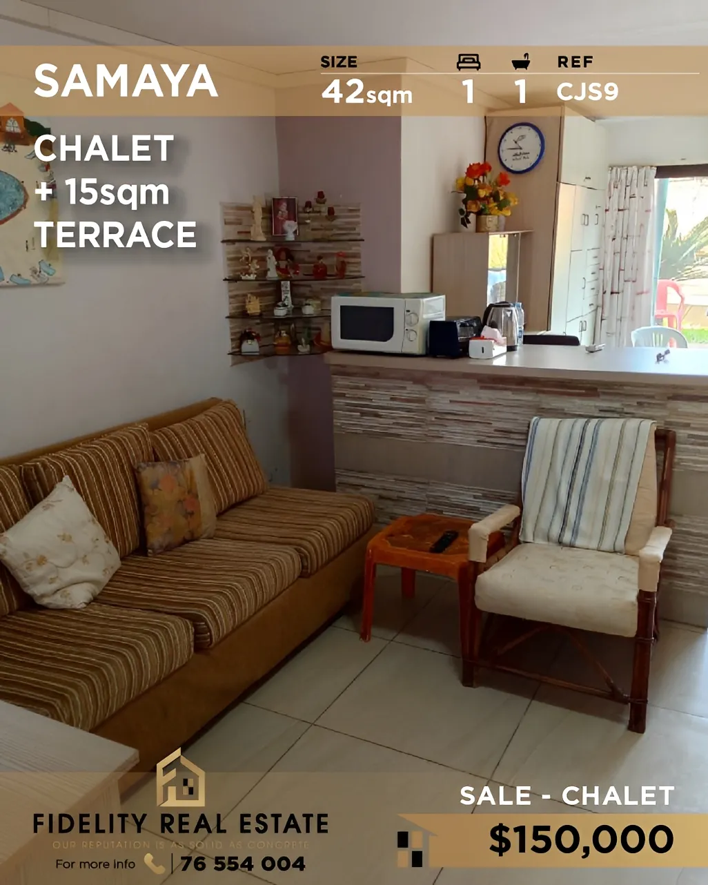 Chalet for sale in Jounieh, Lebanon - 1 bed, 1 bath