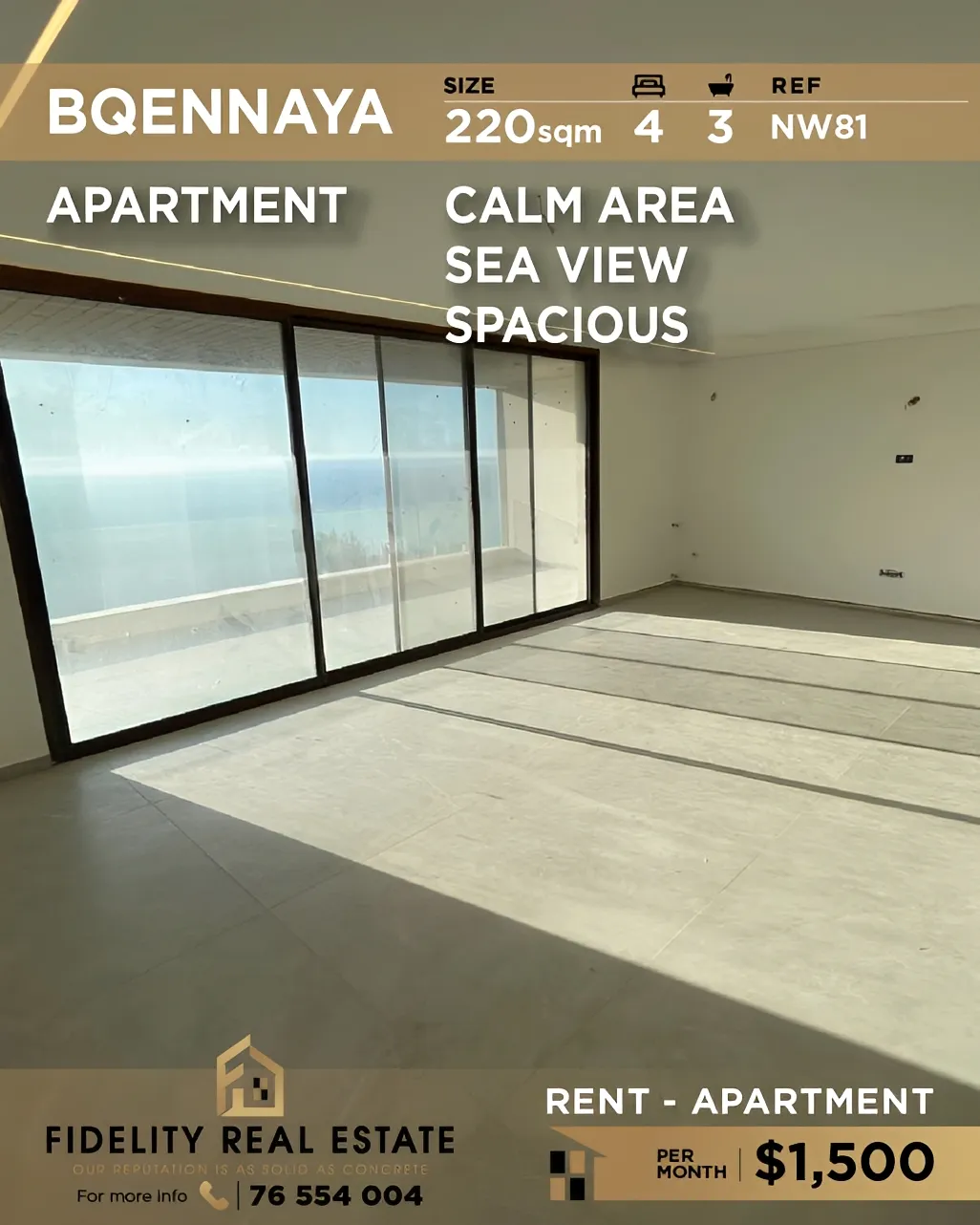 Apartment for rent in Bqennaya, Lebanon - 4 bed, 3 bath