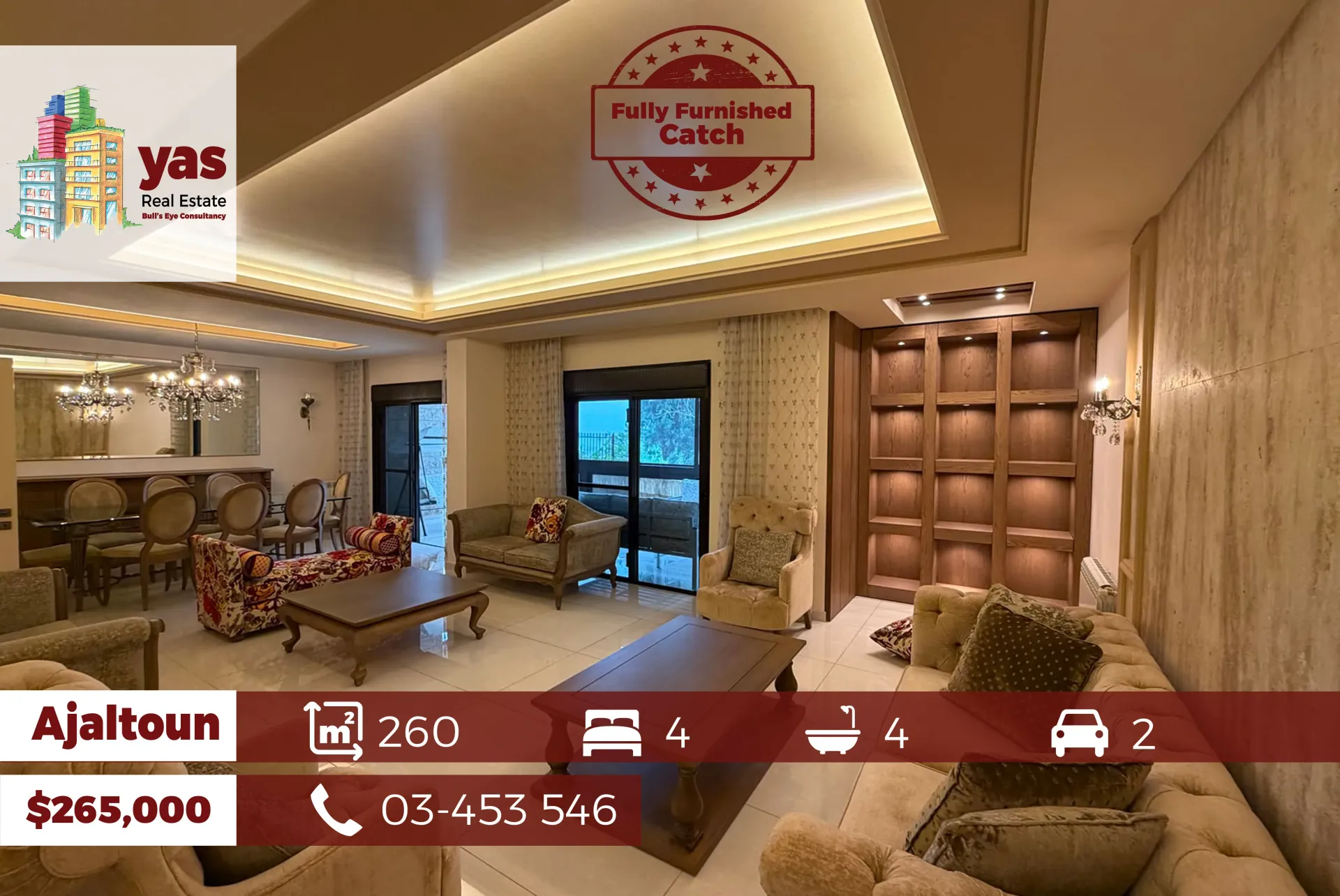 Apartment for Sale in Ajaltoun - 4 bed, 4 bath