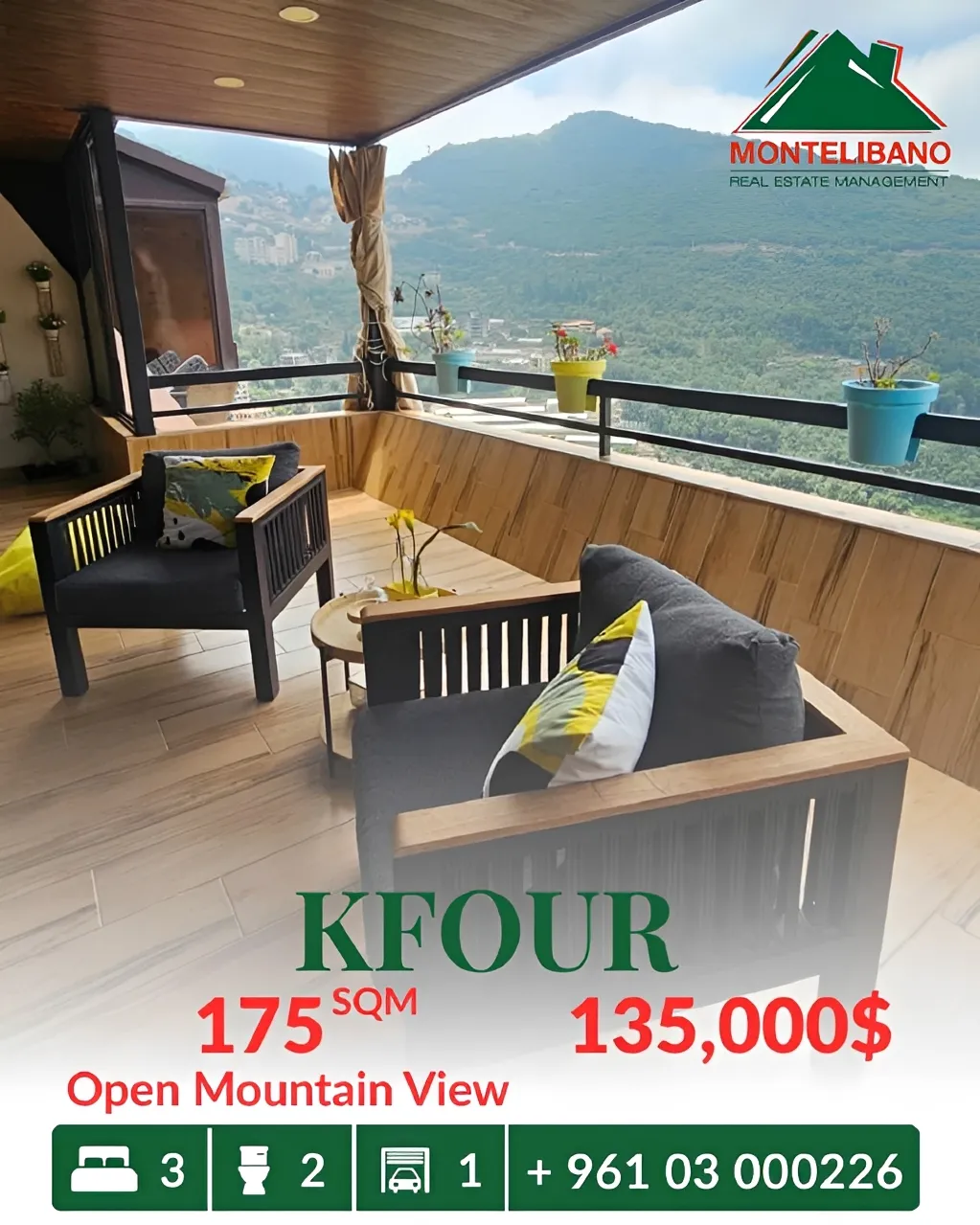Apartment for sale in Kfour