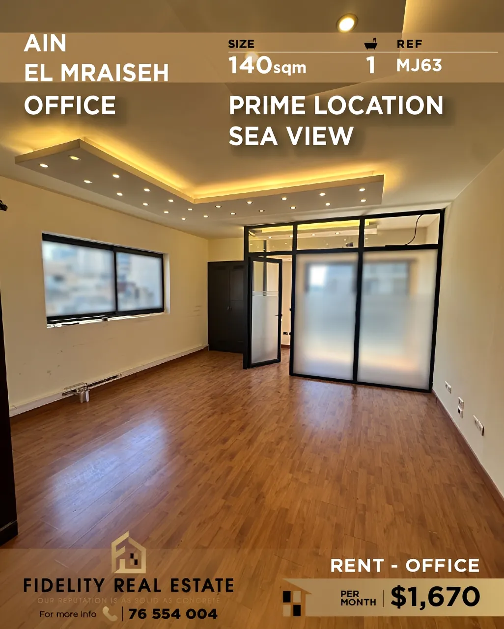 Office for rent in Ain Al Mraiseh, Beirut, Lebanon