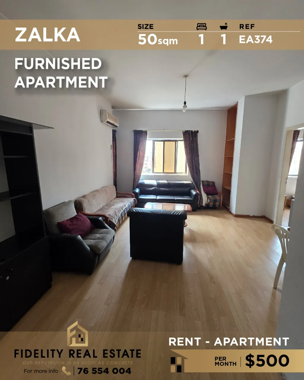 Apartment for rent in Zalqa, Lebanon - 1 bed, 1 bath