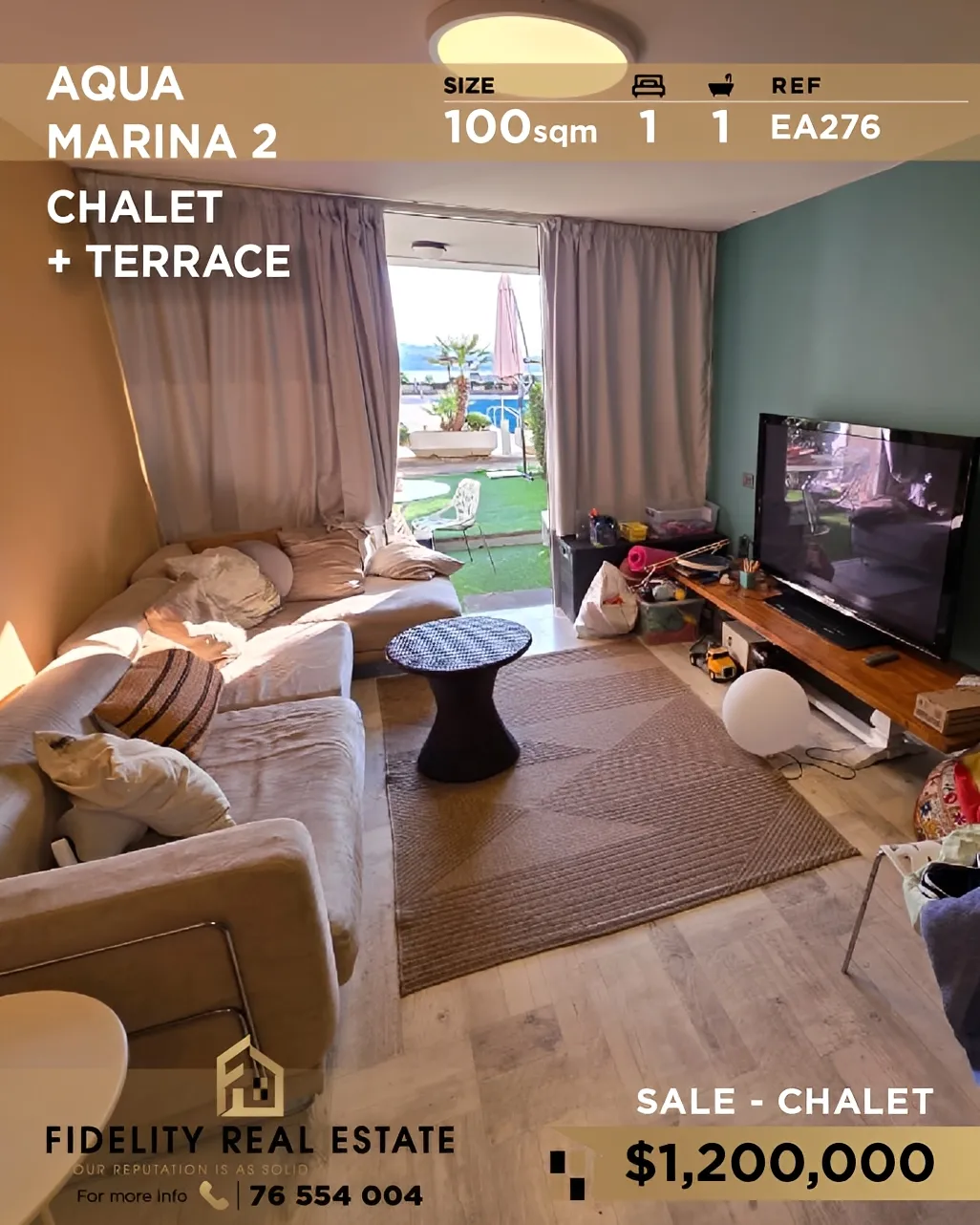 Chalet for sale in Tabarja, Lebanon - 1 bed, 1 bath