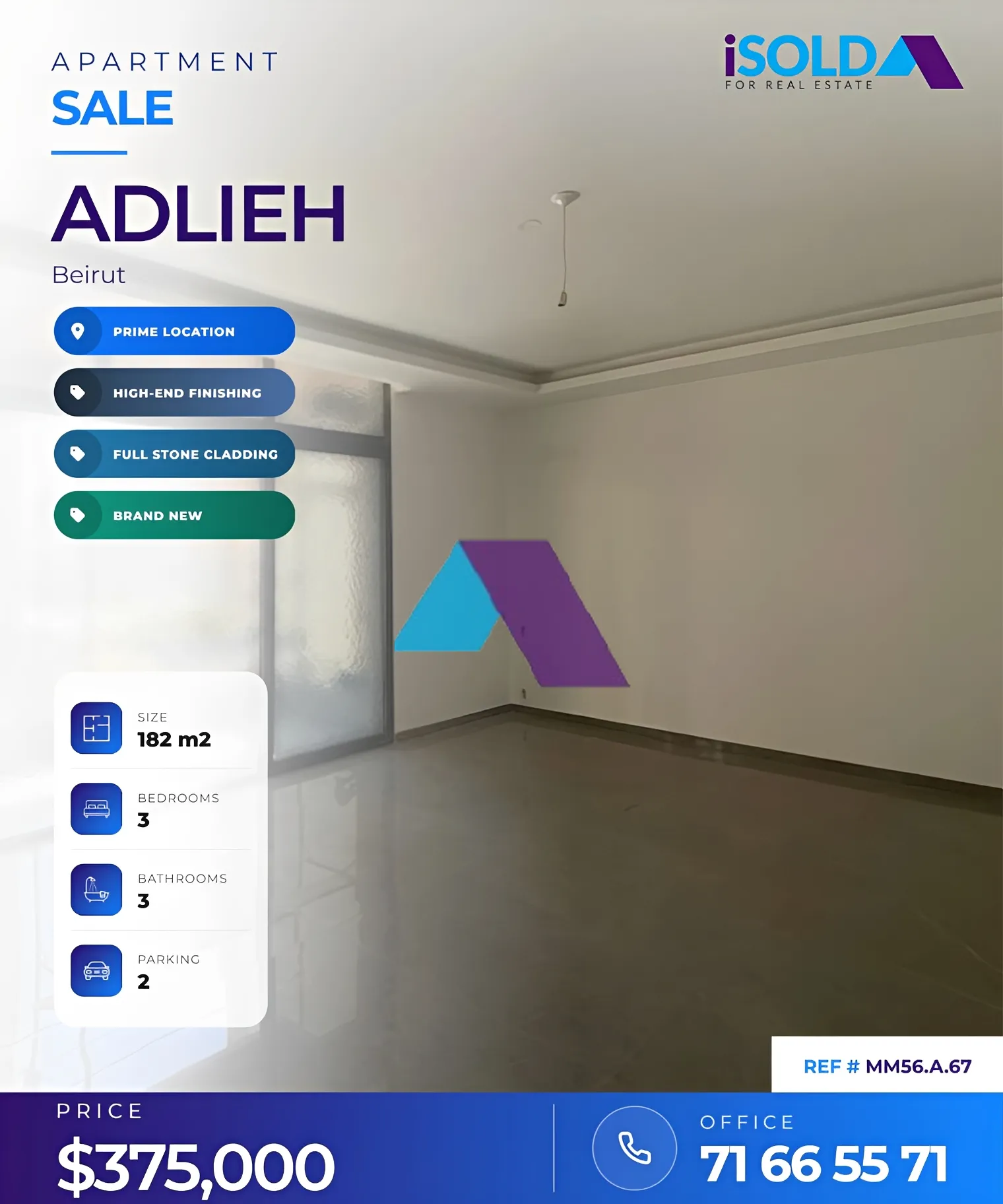 Apartment for sale in Adliyeh, Beirut, Lebanon