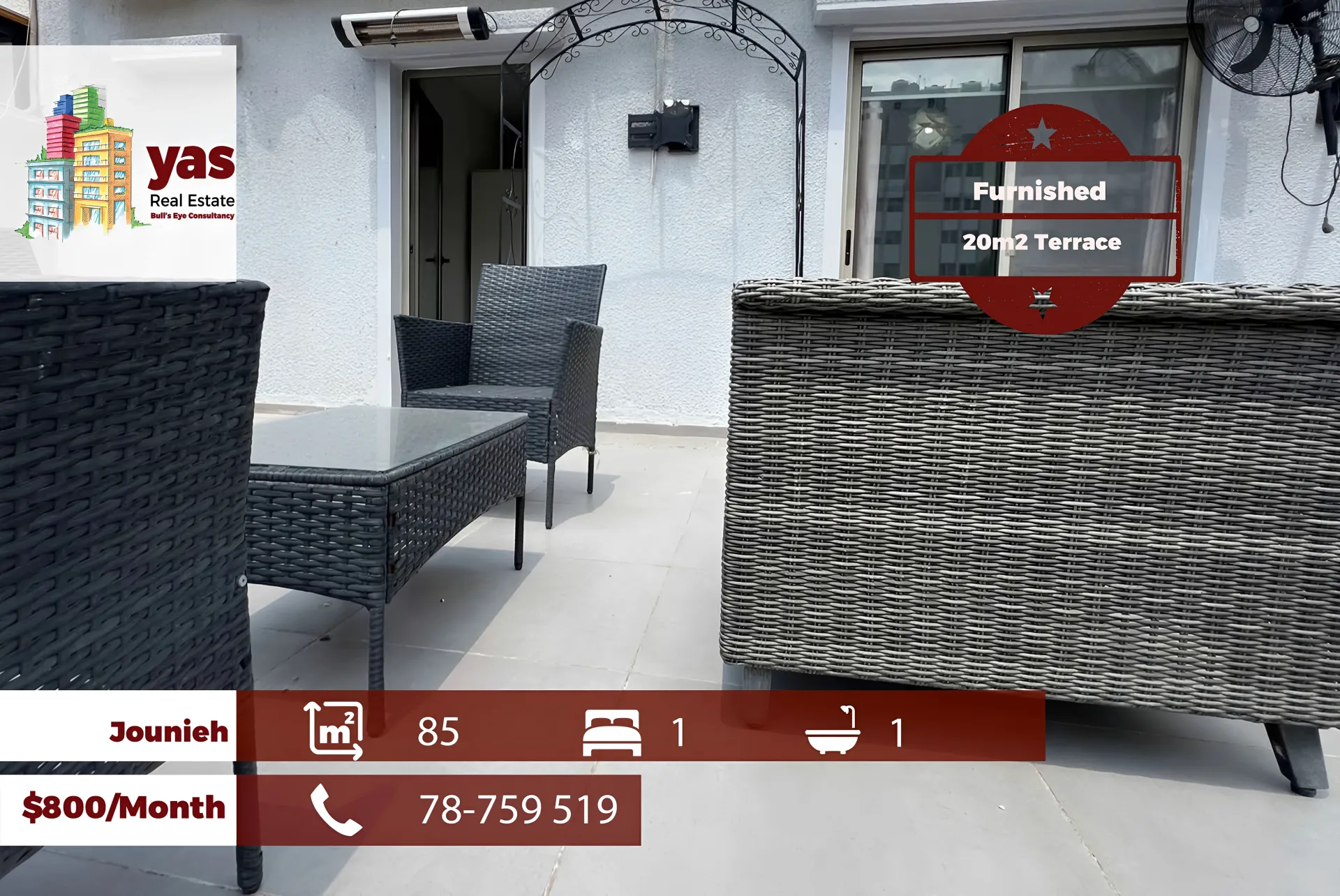 Apartment for Rent in Jounieh
