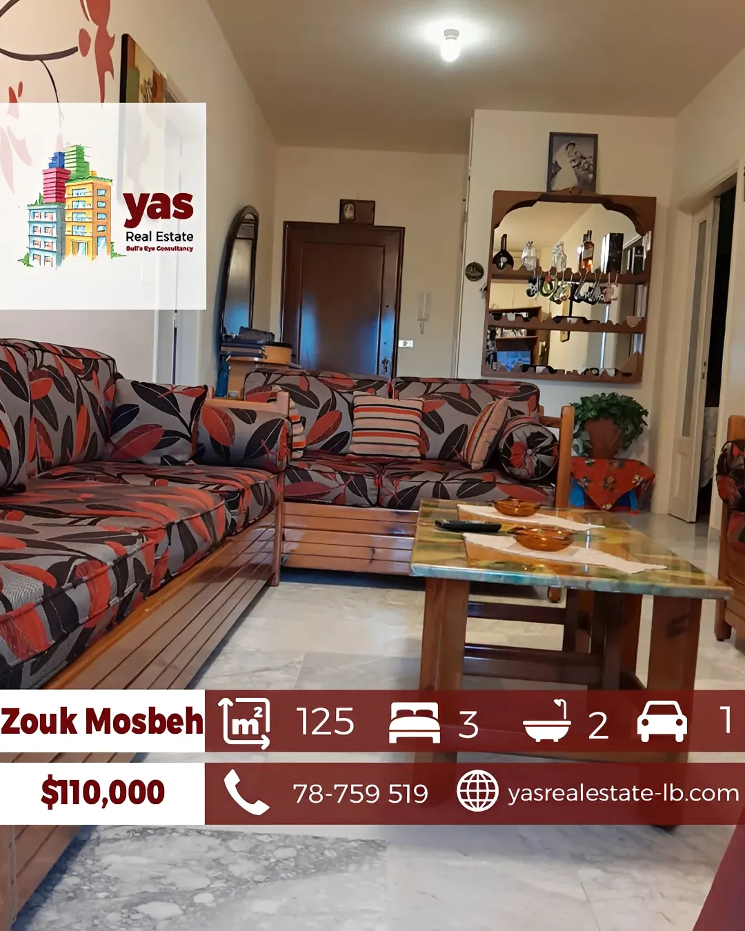 Apartment for Sale in Zouk Mosbeh - 3 bed, 2 bath