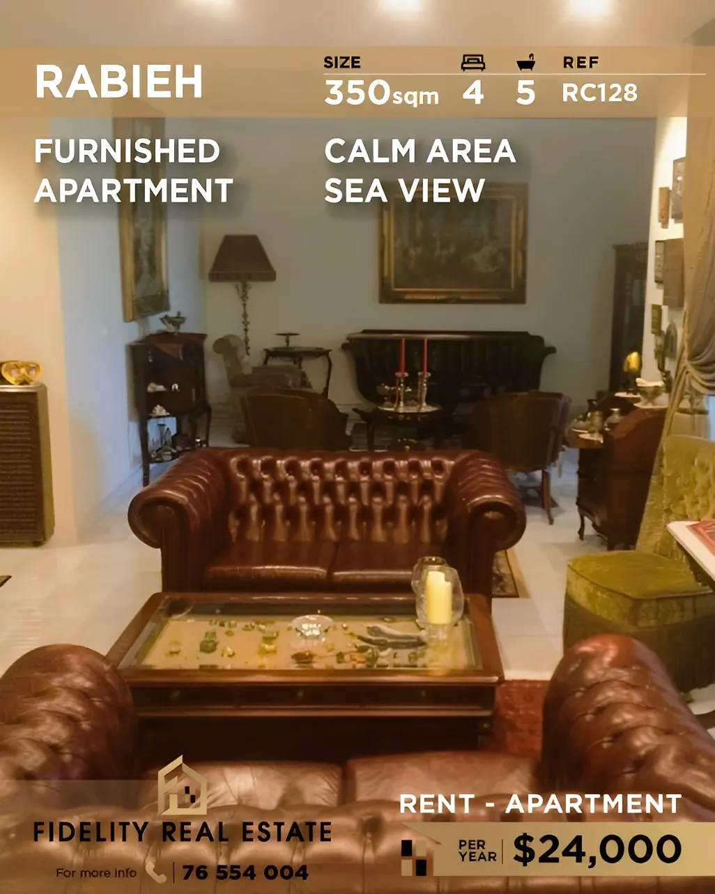 Apartment for Rent in Rabieh, Lebanon - 4 bed, 5 bath