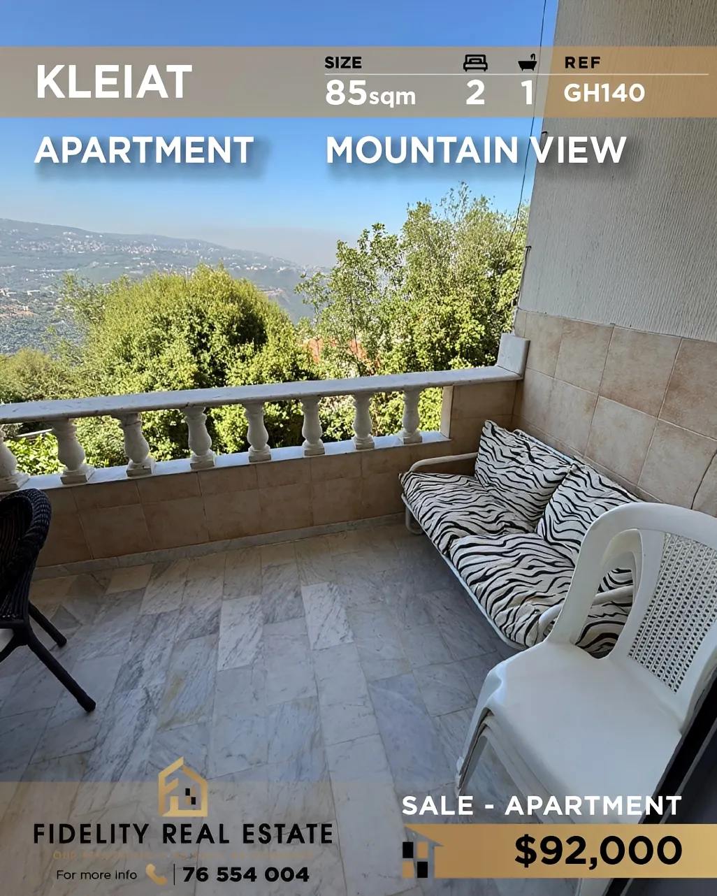 Apartment for sale in Qlayaat, Lebanon - 2 bed, 1 bath