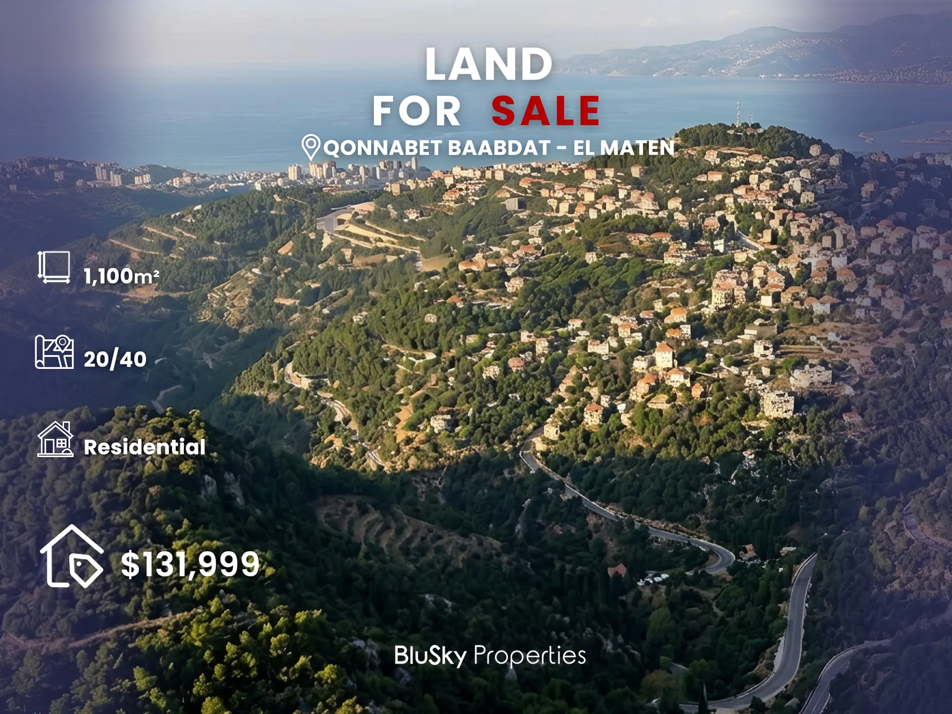 Land for sale in Baabdat, lebanon