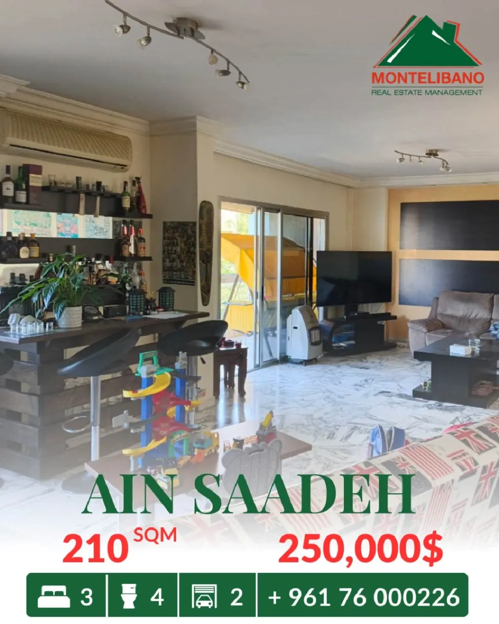 Apartment for sale in Ain Saadeh, Lebanon