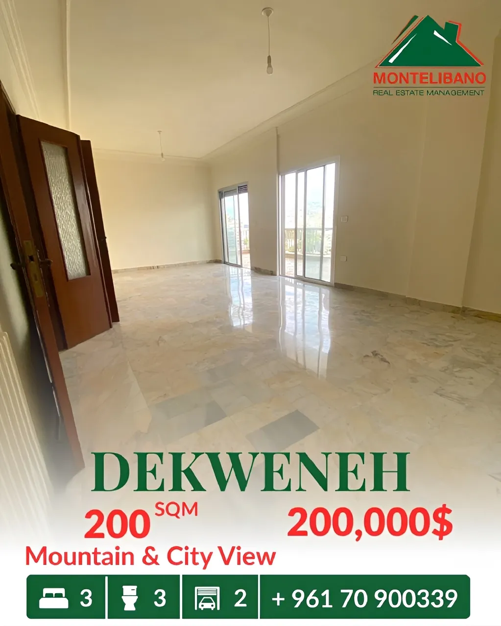 Apartment for sale in Dekwaneh, Lebanon - 3 bed, 3 bath