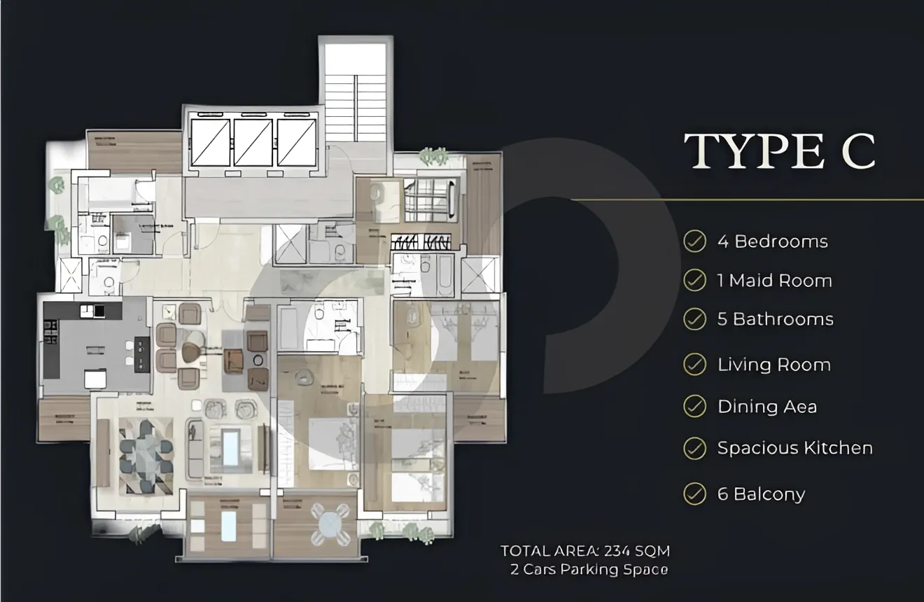 Apartment for Sale in Raoucheh, Beirut, Lebanon - 4 bed, 5 bath