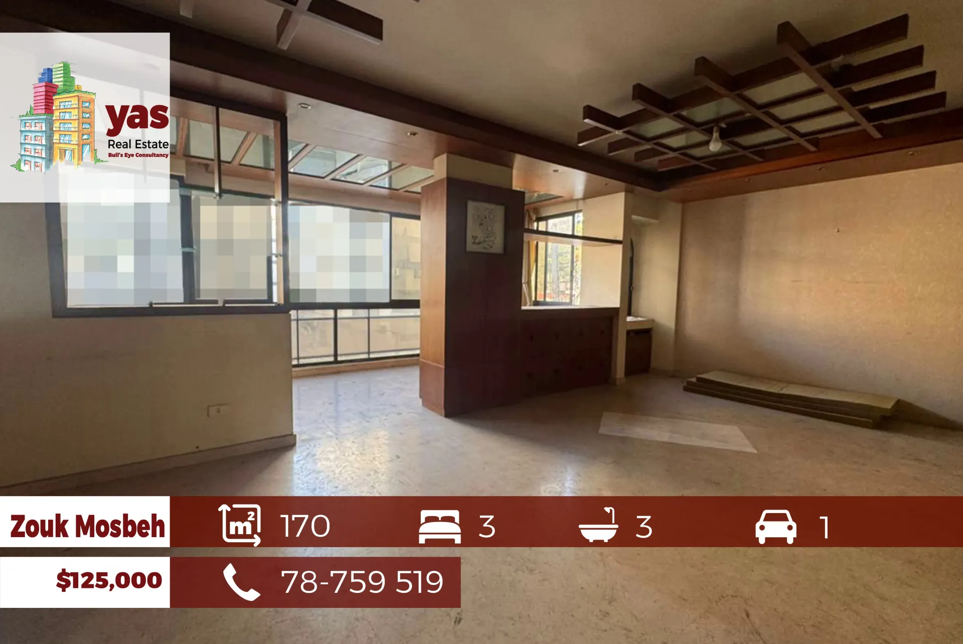 Apartment for Sale in Zouk Mosbeh - 3 bed, 3 bath