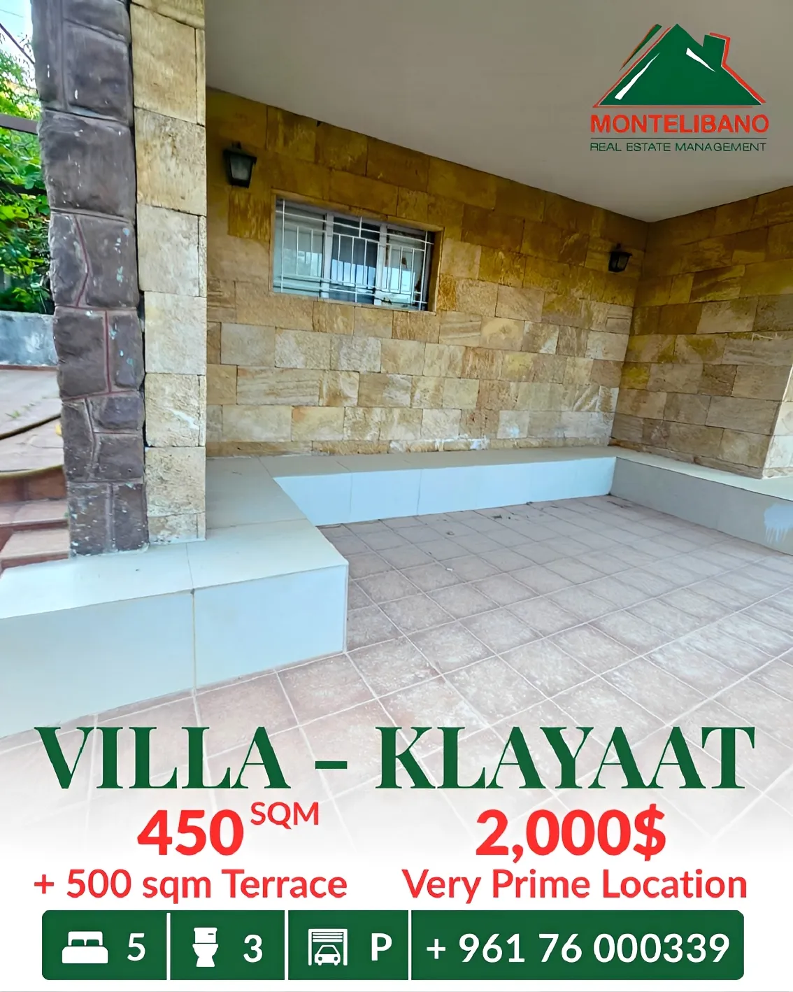 Villa for rent in Qlayaat, Lebanon