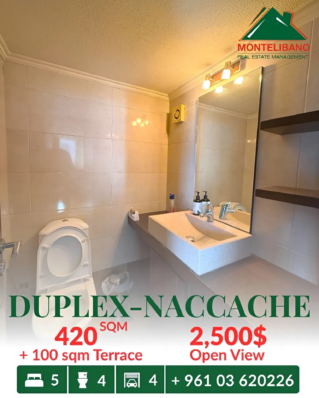 Duplex for rent in Naqqache, Lebanon