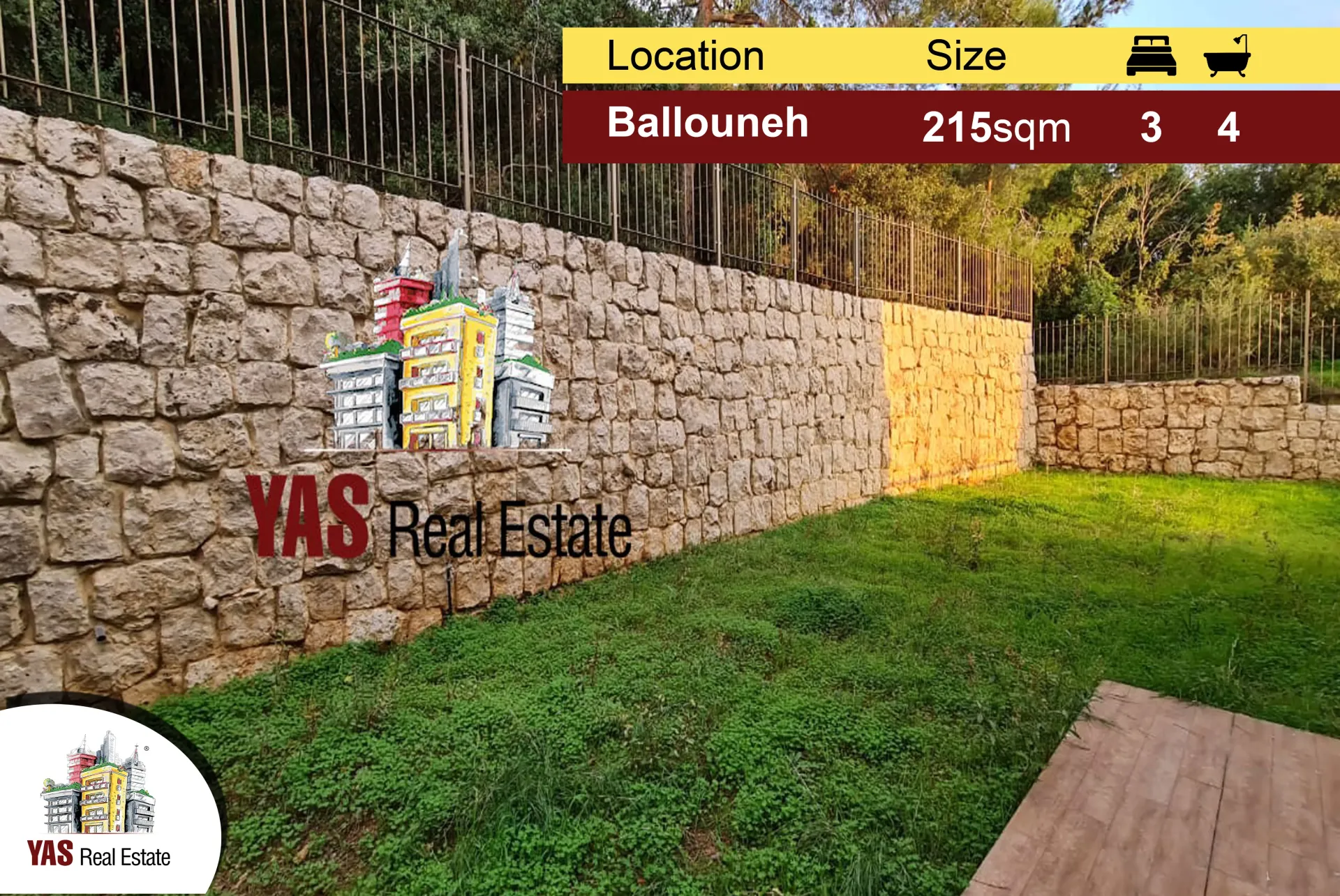 Apartment for Sale in Ballouneh - 3 bed, 4 bath
