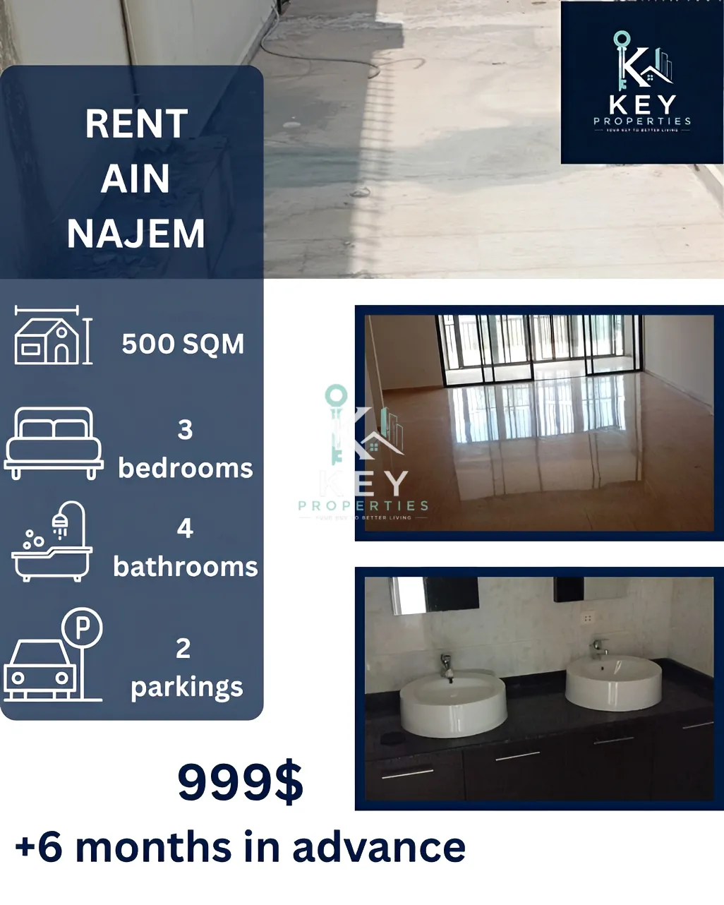 Apartment for rent in Ain Najm, Lebanon