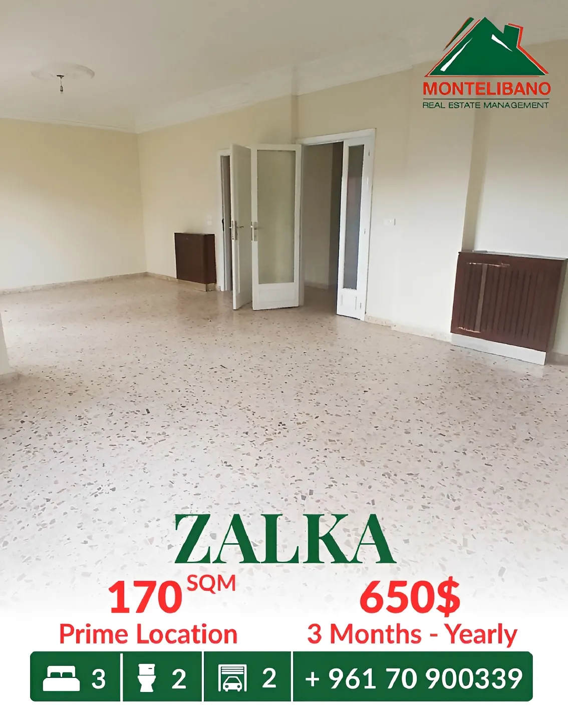 Apartment for rent in Zalqa, Lebanon