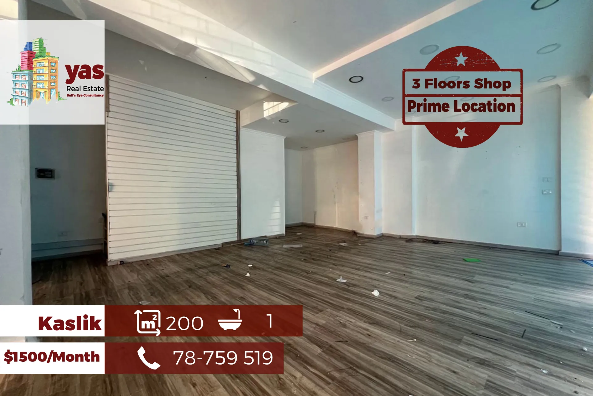 Shop for rent in Kaslik