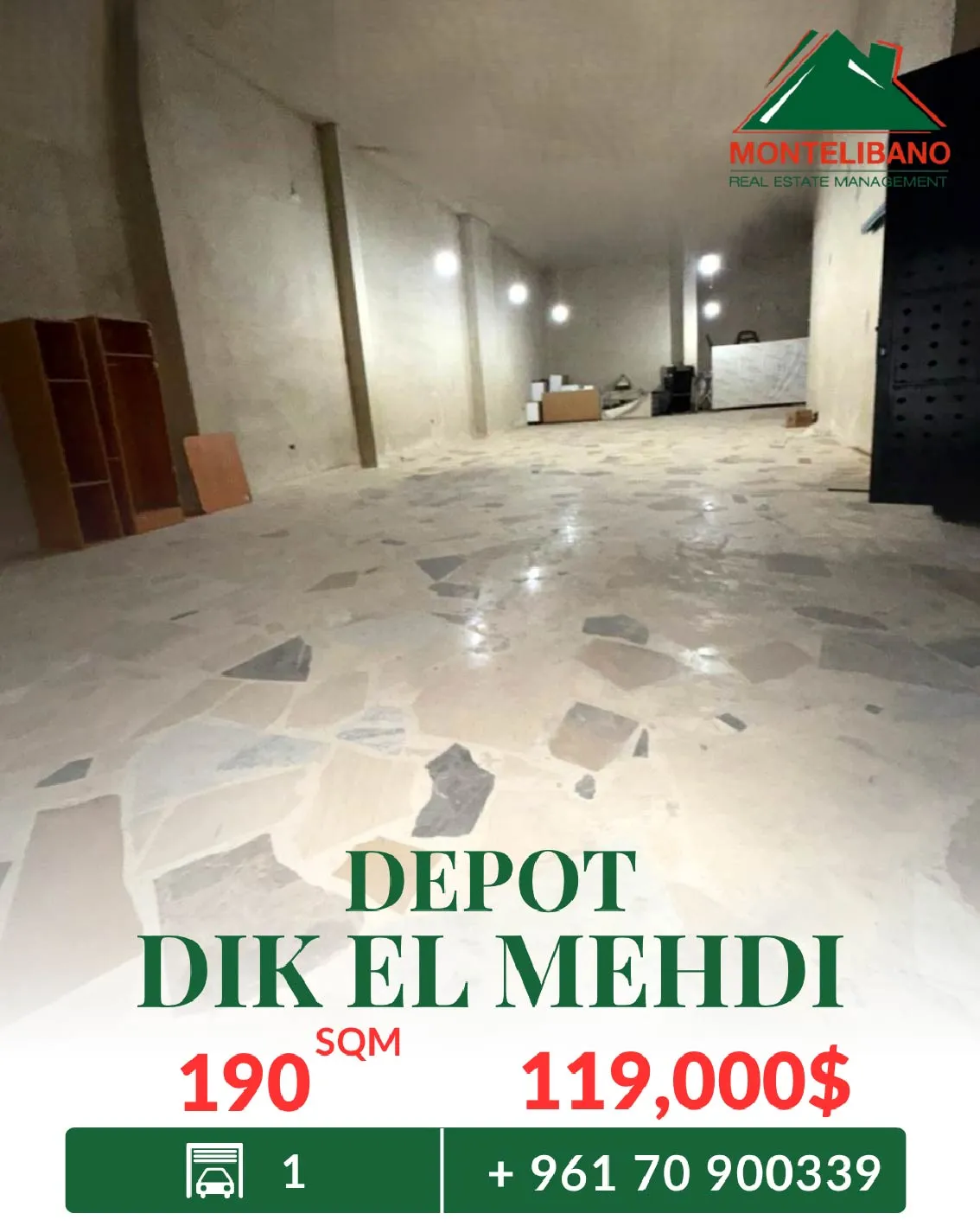 Warehouse for sale in Dik El Mehdi, Lebanon