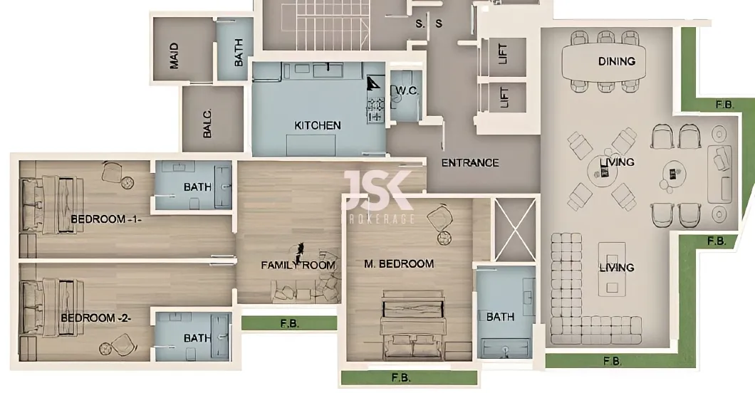 Apartment for Sale in Unesco - 3 bed, 4 bath