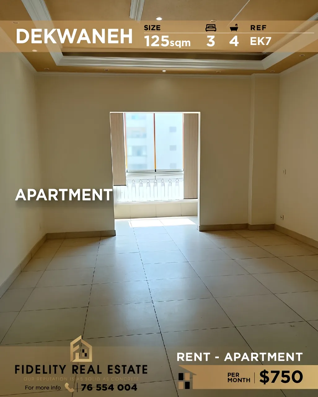 Apartment for rent in Dekwaneh, Lebanon - 3 bed, 4 bath