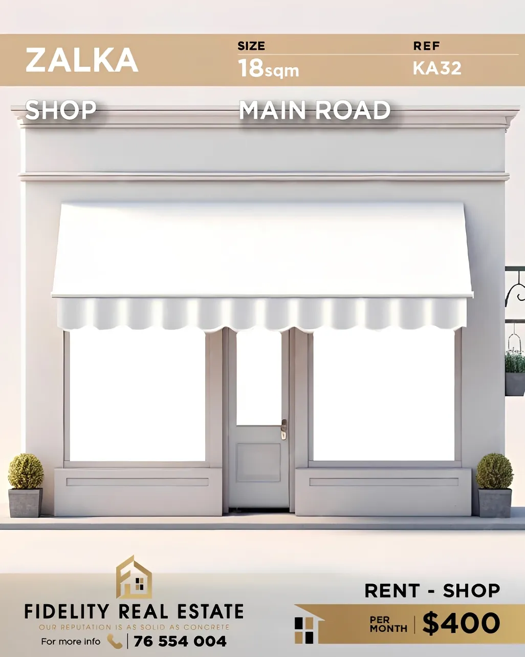 Shop for rent in Zalqa, Lebanon