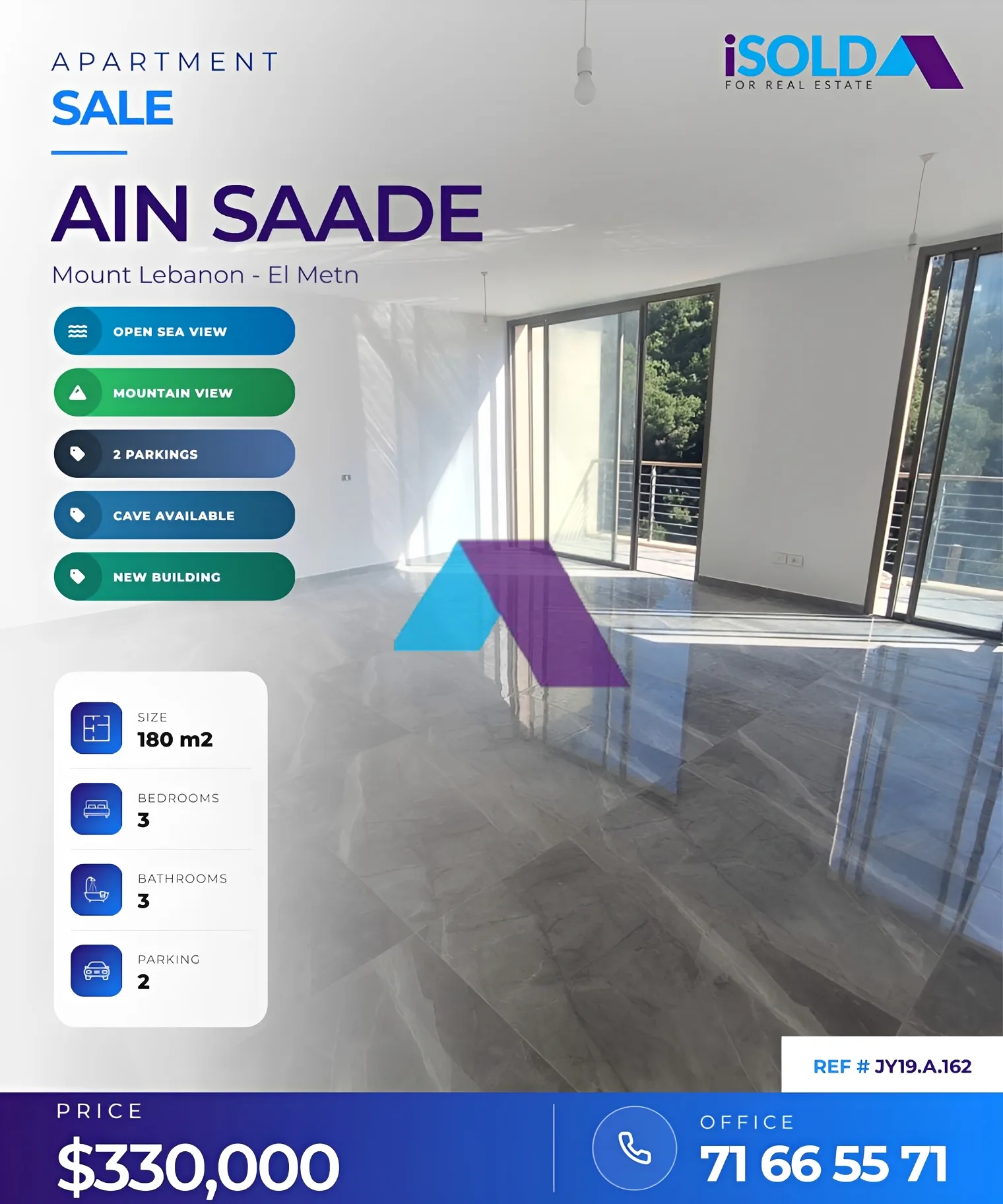 Apartment for sale in Ain Saadeh, Lebanon - 3 bed, 3 bath