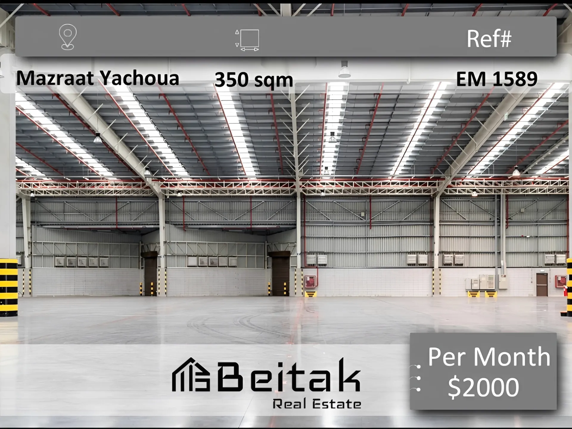 Warehouse for rent in Mazraat Yachoua