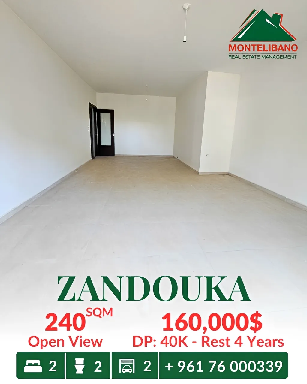 Apartment for sale in Zandouqa, Lebanon - 1 bed, 2 bath