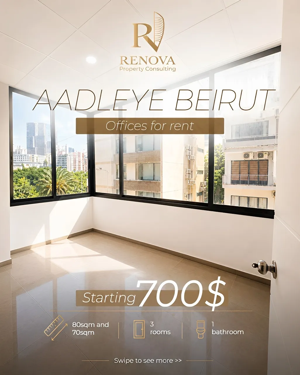 Office for rent in Adliyeh, Beirut, Lebanon